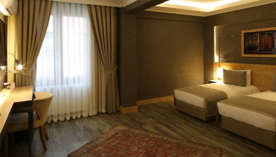 Geniş ve ferah odalar.